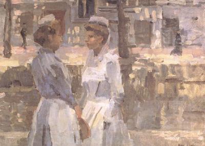 Isaac Israels Amsterdam Serving Girls on the Gracht (nn02)